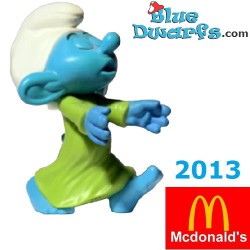 Slaapwandelaar smurf - Speelfiguurtje - Mc Donalds Happy Meal - 2013 - 8cm