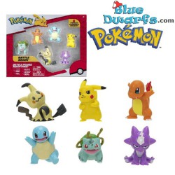 Figurine Playset Pokémon - 6 figurines - Scaled for battle - 6cm