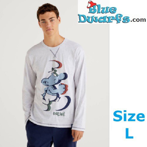 Walking smurf T-shirt - Benetton - Long Fiber Cotton - Size L