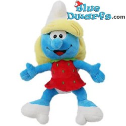 Smurf Plush - Smurfette in strawberry outfit - 20 cm)