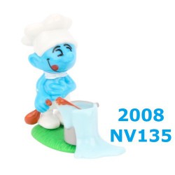 Greedy smurf with paint - Kinder Suprise 2008 - 4cm