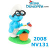 Schtroumpf avec lunettes et fleur - Kinder Suprise 2008 - 4cm