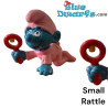 20202: Babysmurf smurifn met roze rammelaar  - kleine gele bel -  Schleich - 4cm