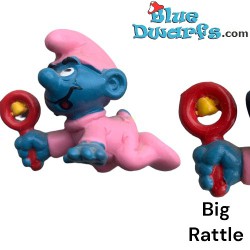20202: Babysmurf with pink BIG rattle - Schleich - 5,5cm