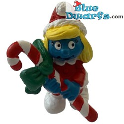 51912: Christmas Smurfette with Candy cane (without cord) - Schleich - 5,5cm