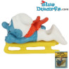 40201: Pitufo con trineo SUPER SCHLUMPF SMURF -  (Super Pitufo/ MIB) - Schleich - 5,5cm