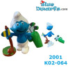 Golfspeler Smurf - Ferrero Kinder Suprise - 2001- 5cm