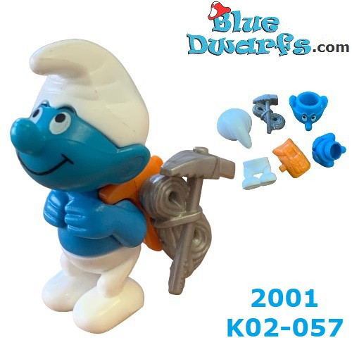 Randonneur Schtroumpf -  Ferrero Kinder Suprise - 2001- 5cm