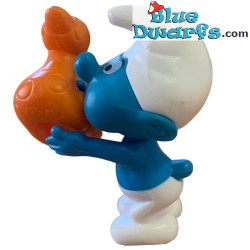 Pitufo con pato inflable - Ferrero Kinder Suprise - 2001- 5cm