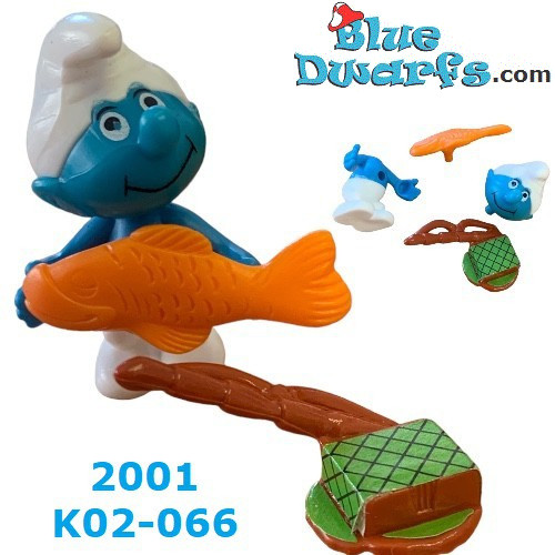 Pêcheur Schtroumpf -  Ferrero Kinder Suprise - 2001- 5cm