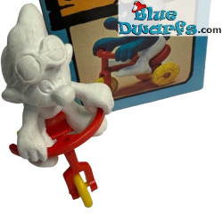 40203: Pitufo con triciclo  - SUPER SCHLUMPF SMURF!! -  (Super Pitufo/ MIB) - Schleich - 5,5cm