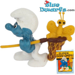 40209: Smurf met vlindernet - geel/bruin -  (Supersmurf) - Schleich - 5,5cm