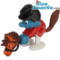 40214: Pitufo en caballito de juguete - Super Schlumpf -  (Super Pitufo/ MIB) - Schleich - 5,5cm
