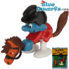 40214: Smurf on Hobby horse  - Super Schlumpf smurf -  (Supersmurf/ MIB) - Schleich - 5,5cm