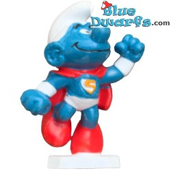 20119: Super smurf - Small letter S on belly - white base - Schleich - 5,5cm