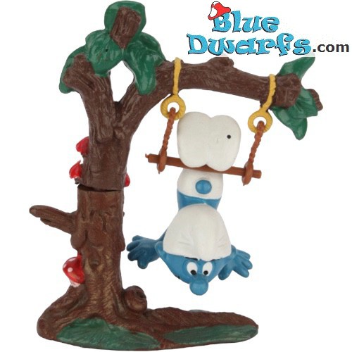 40237: Trapeze Smurf hangend aan een boom - Schleich - 5,5cm