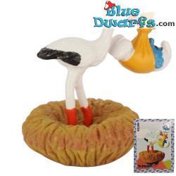 40248: Cigüeña en nido con bebé pitufo (Super Pitufo/ MIB) - Schleich - 5,5cm