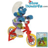 40252: Vélo acrobatique Schtroumpf (Super Schtroumpf/  - PEYO CREATIONS -  /Mint in box) - Schleich - 5,5cm