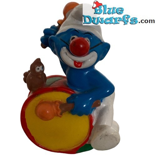 Christmas Smurf with Drum  - Candytopper -   (BIP Holland, +/- 8cm)