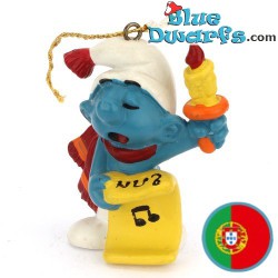 51905: Christmas Smurf Candle & sheet  - Portugal - Schleich - 5,5cm