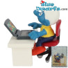 40263: Schlumpf mit Laptop  - PEYO CREATIONS -  (Super Schlumpf/ MIB) - Schleich - 5,5cm