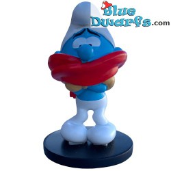 Frileux Schtroumpf avec écharpe rouge - Blue Resin 2023  - Résine figurine - 11 cm