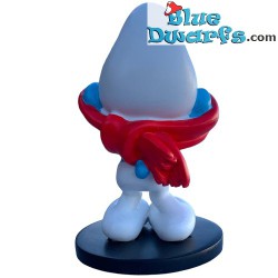 Puffo con sciarpa rossa - resina - Blue Resin 2023 - figurina / Statuea puffi - 11 cm