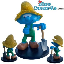 Farmer smurf with shovel -  Blue Resin 2023 - Set 2 - Resin smurf statue - 11 cm