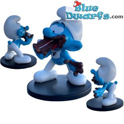 Puffo golosone -Blue Resin 2023 -  resina - figurina / Statuea puffi - 11 cm