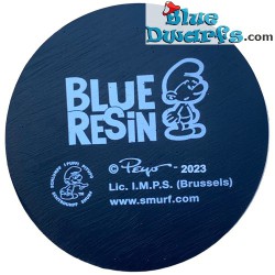 Frileux Schtroumpf avec écharpe rouge - Blue Resin 2023  - Résine figurine - 11 cm
