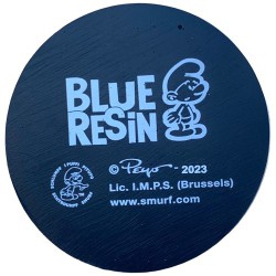 Jokey Schlumpf mit Geschenk - Blue Resin 2023 - Serie 2  - Kunstharzfigur - 11 cm