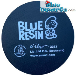 Lolsmurf met cadeau - Blue Resin 2023 - kunsthars figuur - Serie 2 -  smurfen beeldje - 11 cm