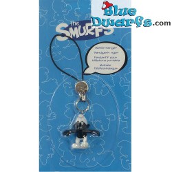 Plastic smurfen hanger: Boze Smurf (+/- 2,5 cm)