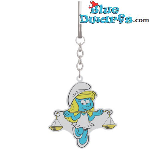 Weegschaal Smurfin - Horoscoop - Sterrenbeelden - Smurfen sleutelhanger metaal - 6cm