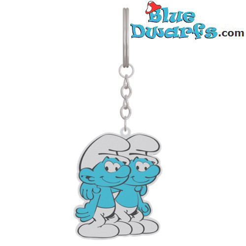 Gemini Smurf - horoscope - Zodiac signs - The smurfs - metal keyring - 6cm