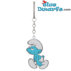 Luilaksmurf slaapwandelend - Smurfen sleutelhanger metaal - 6cm