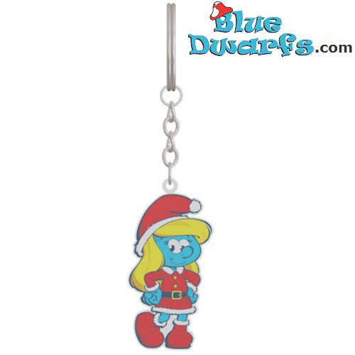 Smurfette Santa Claus - Christmas - The smurfs - metal keyring - 6cm