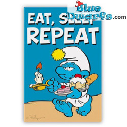 Puffo magnete - Puffo golosone - Eat, Sleep, repeat - 8x5cm