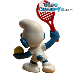 20093: Pitufo jugador de tenis  - Pitufo promocional OMO - raqueta roja - Schleich - 5,5cm