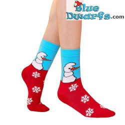 Christmas woman smurf socks - 1 Pair - Smurf with scarf - one-size - adults