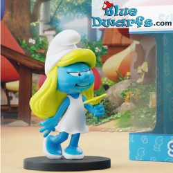 Smurfette with flower - Blue Resin 2021 - Serie 1 - Resin smurf statue - 11 cm