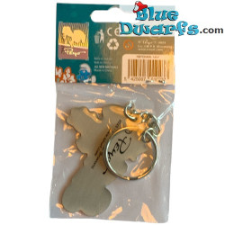 Smurflelie smurfin - Smurfen sleutelhanger metaal - 6cm
