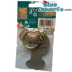 Smurf with Trumpet - The smurfs - metal keyring - 6cm