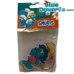 Smurfbloesem smurfin - Smurfen sleutelhanger metaal - 6cm