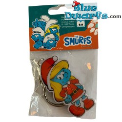 Smurfette Santa Claus - Christmas - The smurfs - metal keyring - 6cm