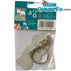 Weihnachtsschlumpinchen - Die Schlumpfe - Schlüsselanhänger aus Metall - 6 cm