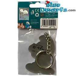 Hefty Smurf with Tattoo- The smurfs - metal keyring - 6cm