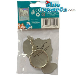 Smurfin als arts met spuit  - Smurfen sleutelhanger metaal - 6cm