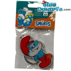 Papa smurf with his hands on his back - The smurfs - metal keyring - 6cm