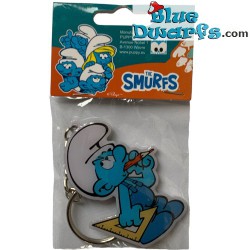 Handy smurf with triangle - The smurfs - metal keyring - 6cm